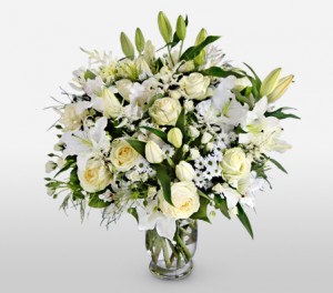 Lilies, Astilbe, Chrysanthemum and Roses For Funeral