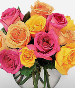 Rainbow Roses <Br><span>Free Vase</span>