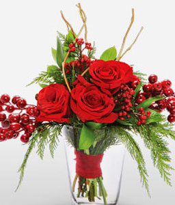 Romance Roses <span>Rose Arrangement in a Vase - Sale $20 Off </span>