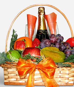 Fruits And Champagne Basket