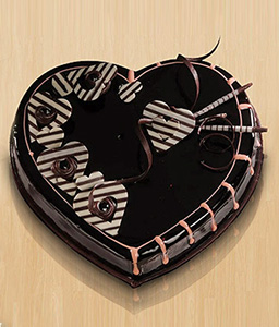 Chocolate Heart Shape Cake - 35oz/1kg