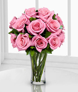 Goddess 12 Pink Roses