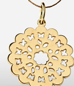 Gold Floral Pattern Pendent