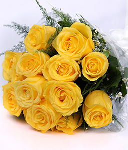 1 Dozen Yellow Roses Bouquet