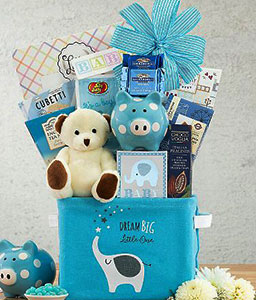 Pampered Boy Blue Gift Basket