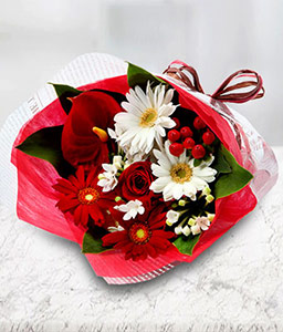 Xmas Bouquet - Red and White