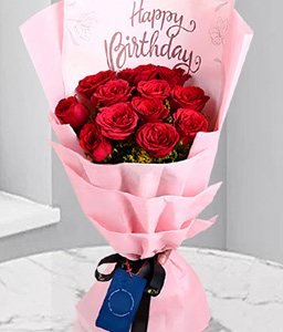 Happy Birthday Bouquet Of Roses