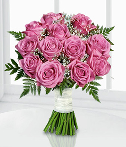 One Dozen Pink Roses