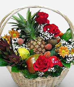 Gift Basket <Br><span>Fresh Flowers & Mix Fruits</span>