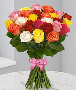 Rainbow Roses <Br><span>12 Roses Free + $5 Off </span>