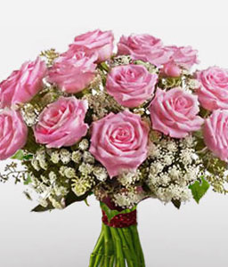 Alluring Dozen Pink Roses