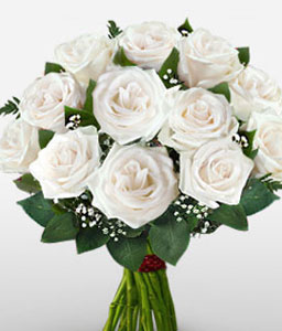 Beautiful White Roses <Br><span>One Dozen Roses</span>