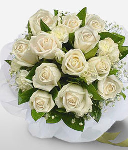 Cancun Indulgence - One Dozen White Roses