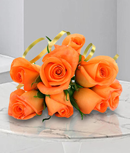 8 Orange Roses <Br><span>8 Orange Roses</span>