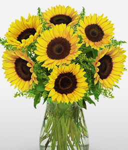 Golden Sunflowers <Br><span>Complimentary Vase </span>