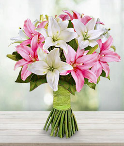 Upper Crest - Pink and White Lilies