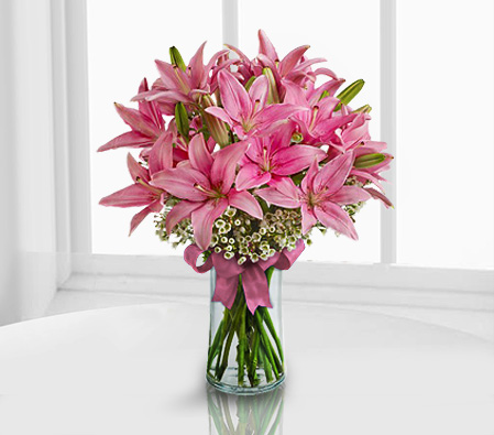 Blushing Liliacs-Pink,Lily,Arrangement