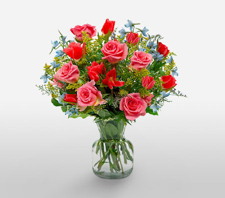 Mayflower-Pink,Red,Rose,Arrangement