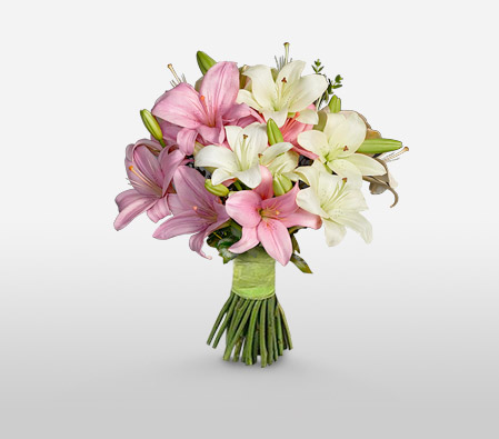 Upper Crest-Pink,White,Lily,Bouquet