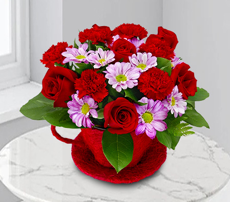 Red Anniversary Blooms-Red,Rose,Arrangement