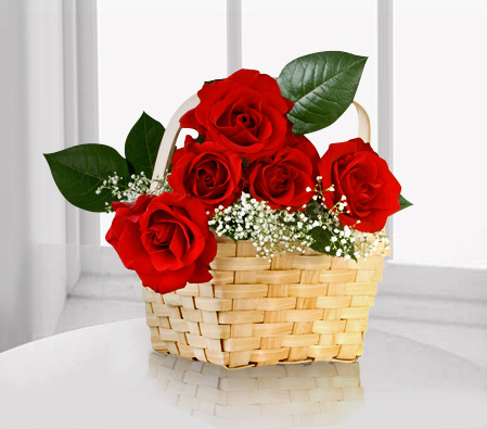 Regal Ecstasy-Red,Rose,Basket