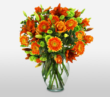 Orange Magnificence-Arrangement,Orange,Lilies,Gerberas,Singapore