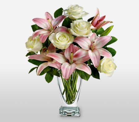 Rose And Lily Arrangement