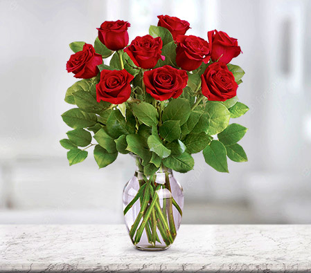 Long Stemmed Red Roses - 9 Roses