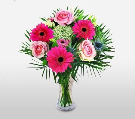 Classic Mixed Flowers In Pink