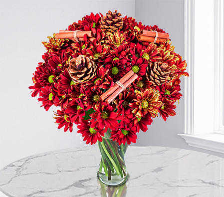 Christmas Chrysanthemums Bouquet