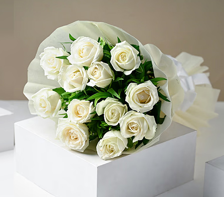 Eternity White Roses Bouquet