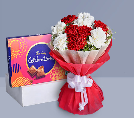 Purely Sweet – Carnations and Chocolates