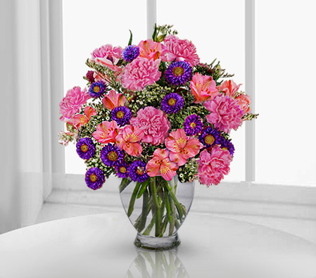 Pourpre Passion-Pink,Purple,Carnation,Alstroemeria,Arrangement