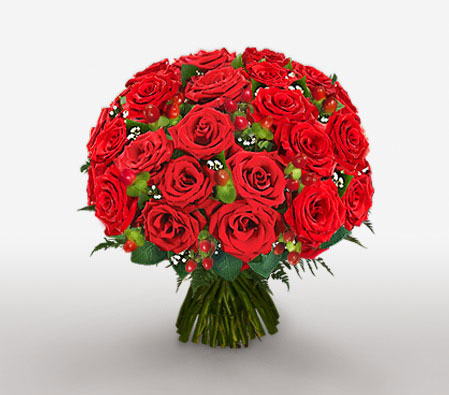 Ruddy Dozen-Red,Rose,Bouquet