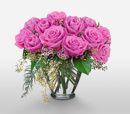 Lavender Roses-Lavender,Rose,Arrangement