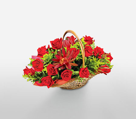 Rosy Indulgence-Red,Rose,Basket