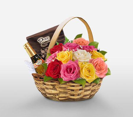 Grand Gourmet-Mixed,Chocolate,Rose,Basket