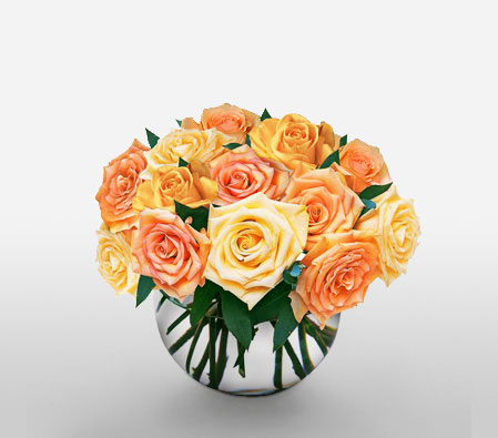 Thoughtful Expressions-Orange,Peach,Rose,Arrangement