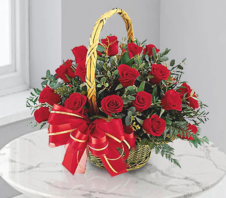 Rose Amor-Red,Rose,Arrangement,Basket