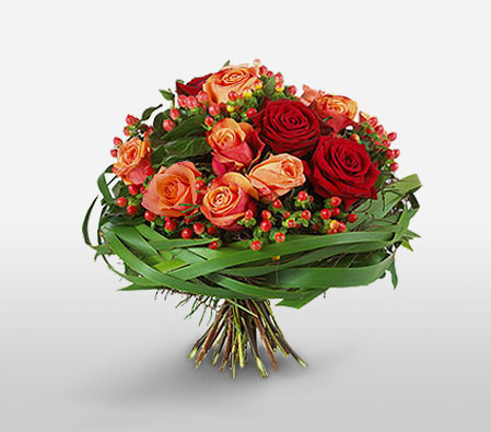 Always Beautiful-Orange,Pink,Rose,Bouquet