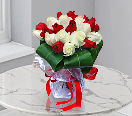 Pretty Red And Whites-Red,White,Rose,Bouquet