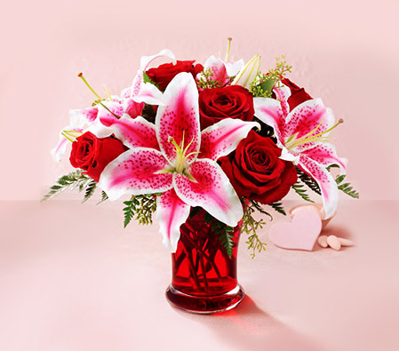 Florence - Special Arrangement-Pink,Red,Lily,Rose,Arrangement