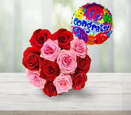 Bati Bouquet-Pink,Red,Rose,Bouquet