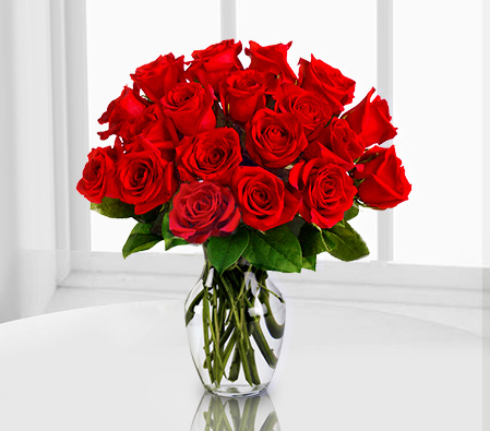 24 Red Roses-Red,Rose,Bouquet