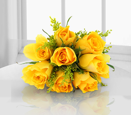 Glowing Roses-Yellow,Rose,Bouquet