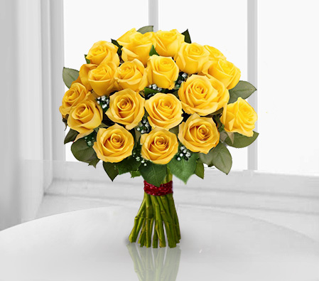 Purest Endeavour Of Yellow Roses-Yellow,Rose,Bouquet