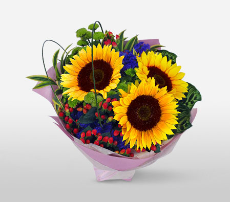 Gold Fever-Purple,Yellow,SunFlower,Bouquet