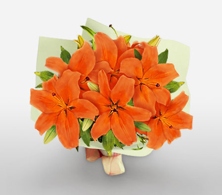 Cognac-Orange,Lily,Bouquet